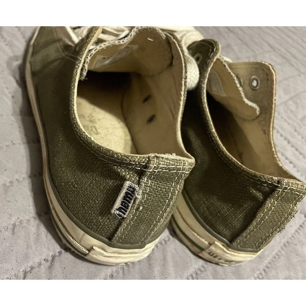 Vintage Converse All Stars Shoes Mens Size 10 Army Green Y2K Natural Hemp Rare
